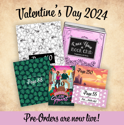 A collection of books with the message Valentine's Day Pre-Orders are OPEN!