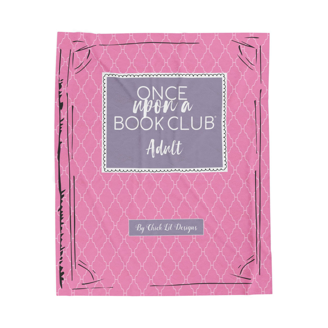 A digital rendering of the pink and purple patterned throw blanket inspired by the Once Upon a Book Club Adult box.