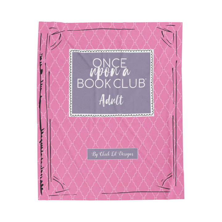 A digital rendering of the pink and purple patterned throw blanket inspired by the Once Upon a Book Club Adult box.