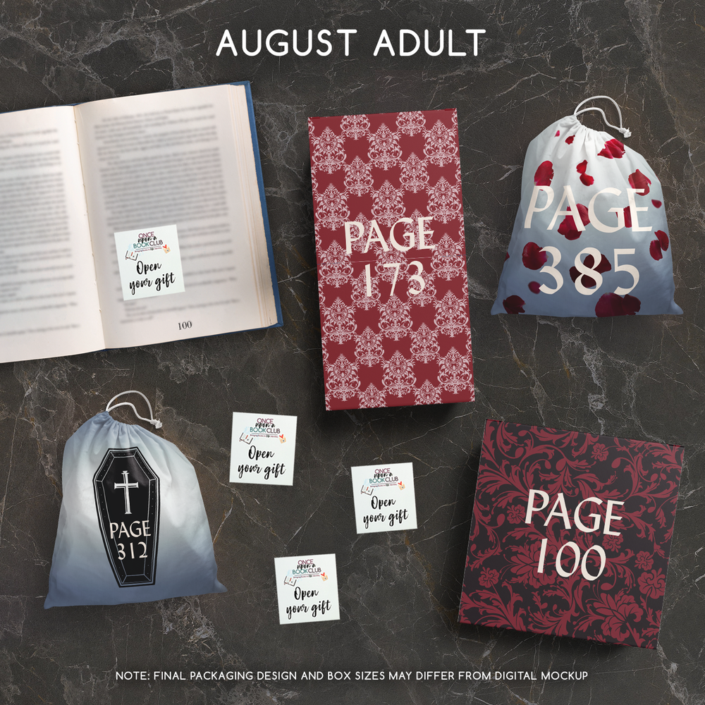 A set of four wrapped gifts labeled with page numbers and open your gift sticky notes!