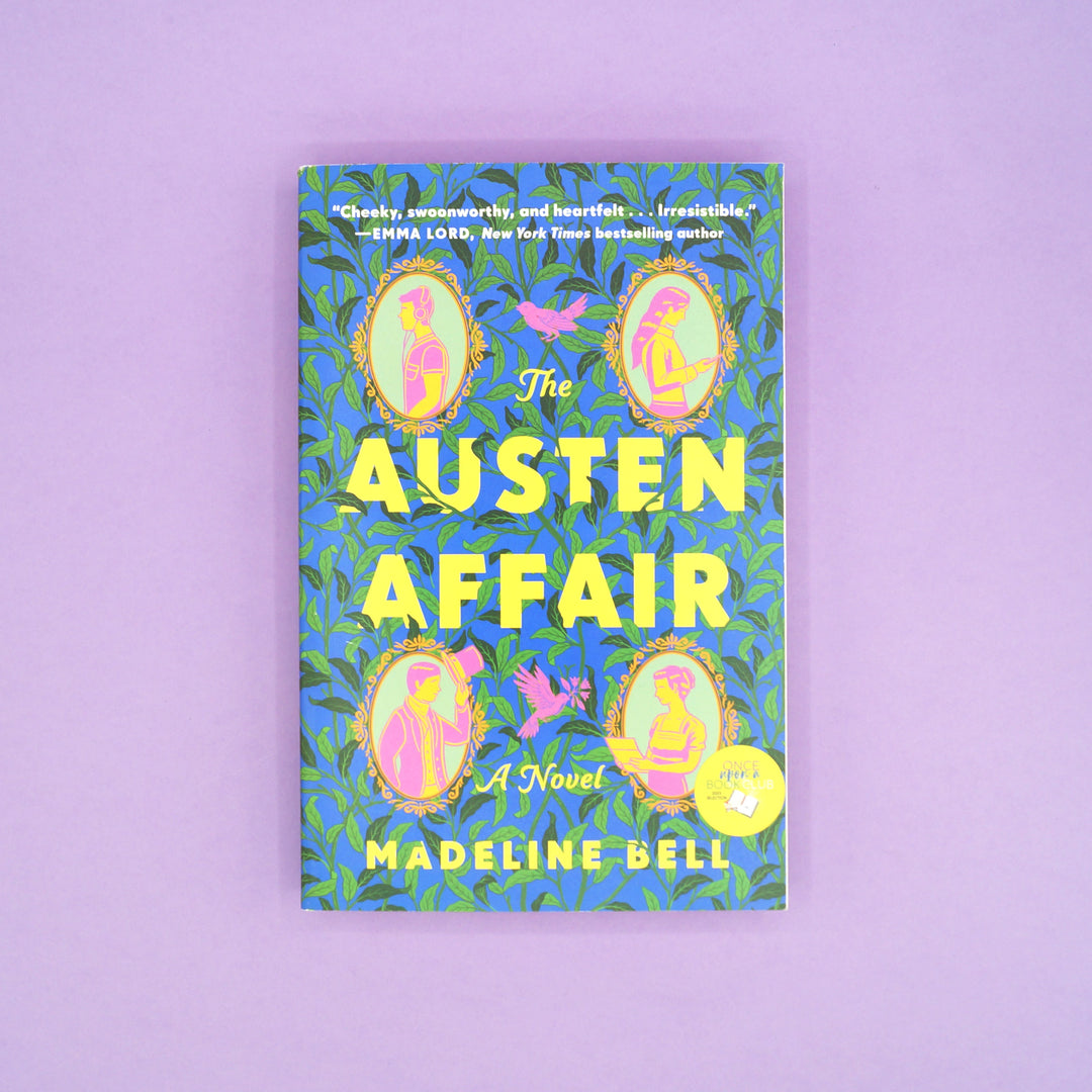 Book titled The Austen Affair by Madeline Bell on a purple background.