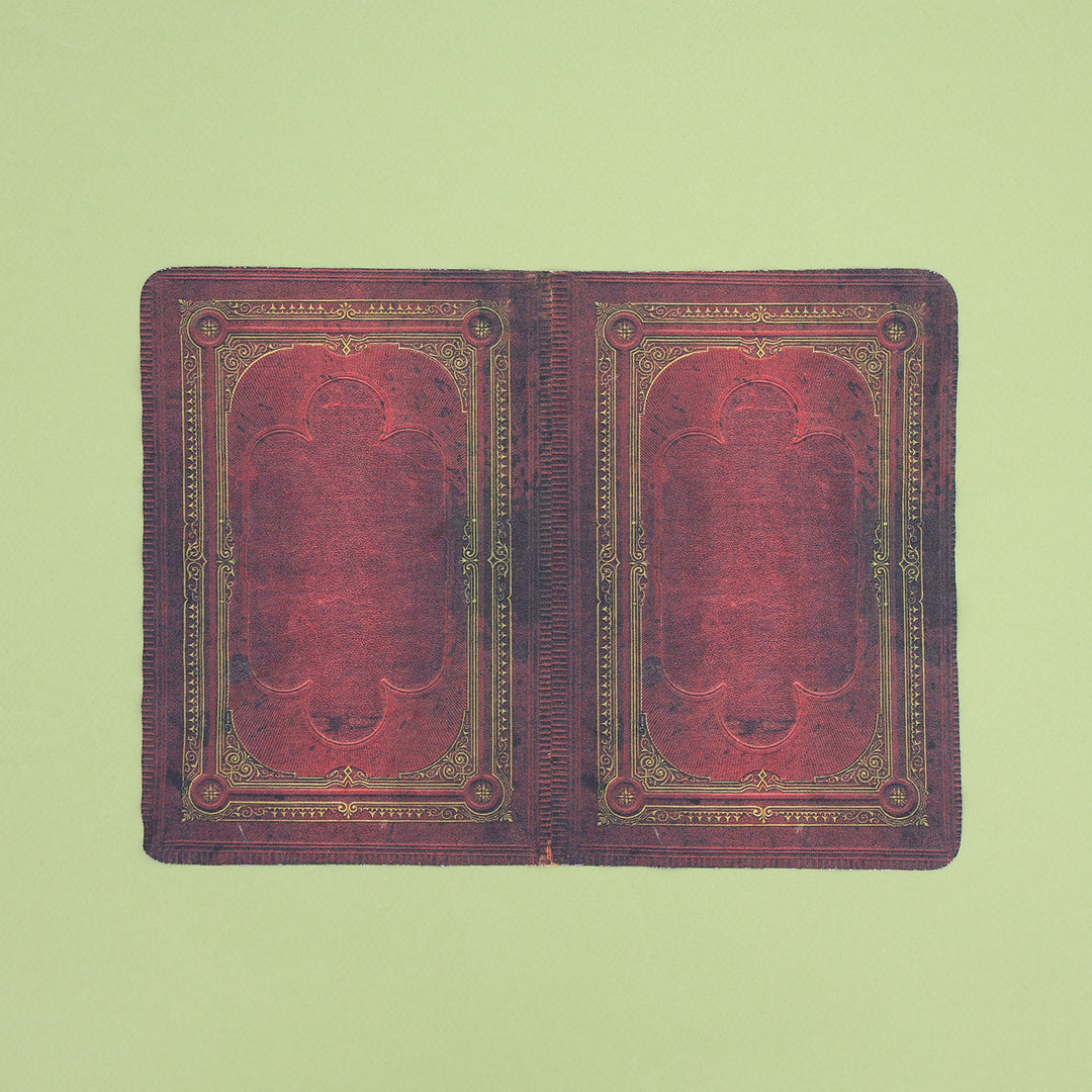 A screen cleaning cloth that is printed to look like an old book.