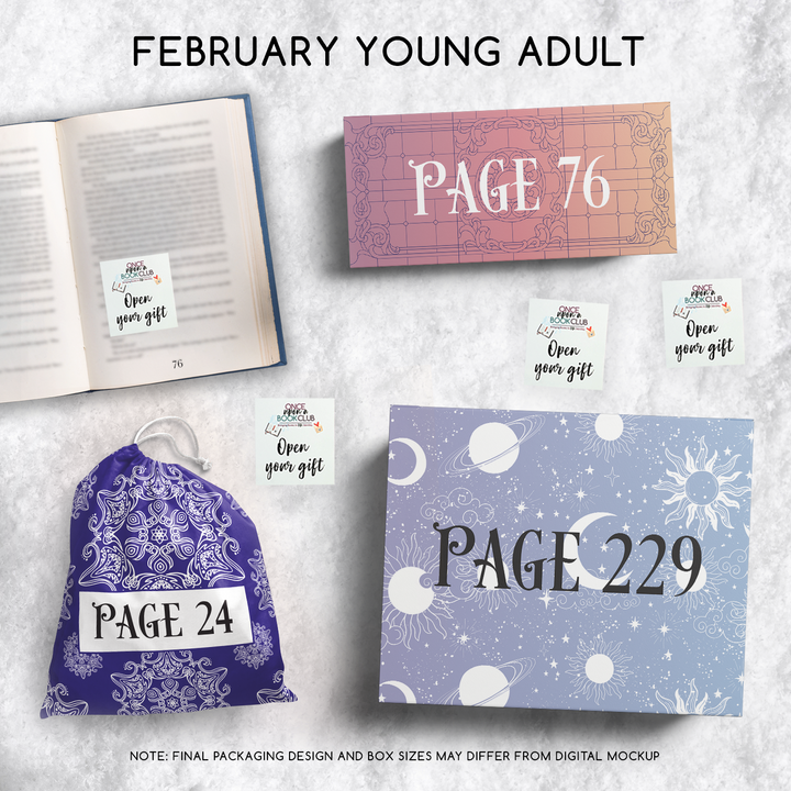 A set of three wrapped gifts labeled with page numbers and open your gift sticky notes!