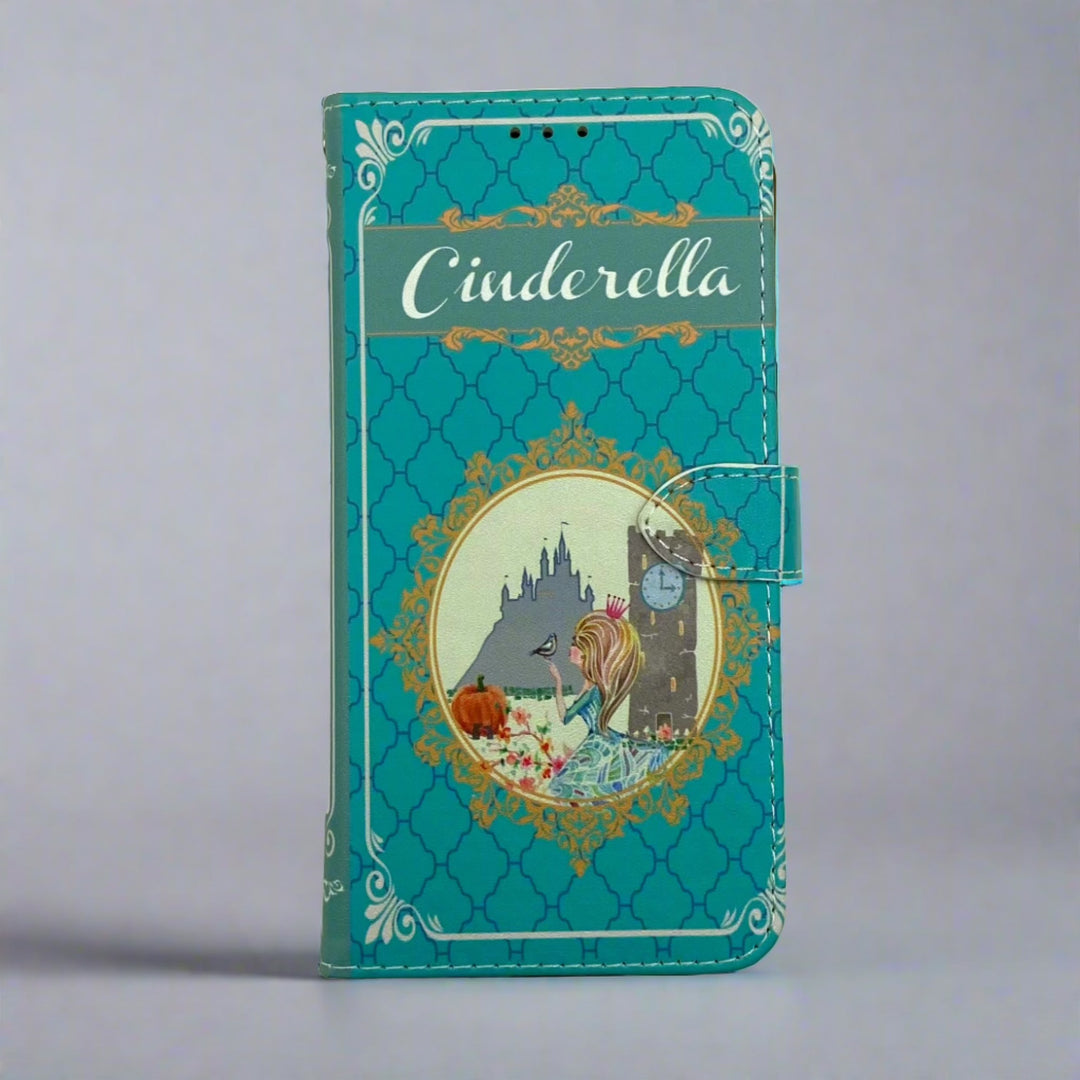 The front cover of a phone case inspired by Cinderella.