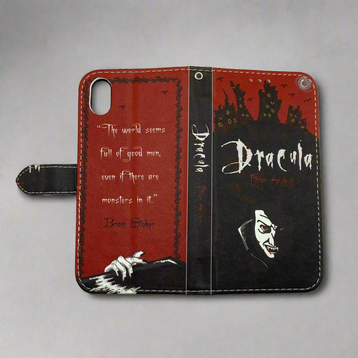 The front and back of a phone case inspired by Dracula by Bram Stoker.