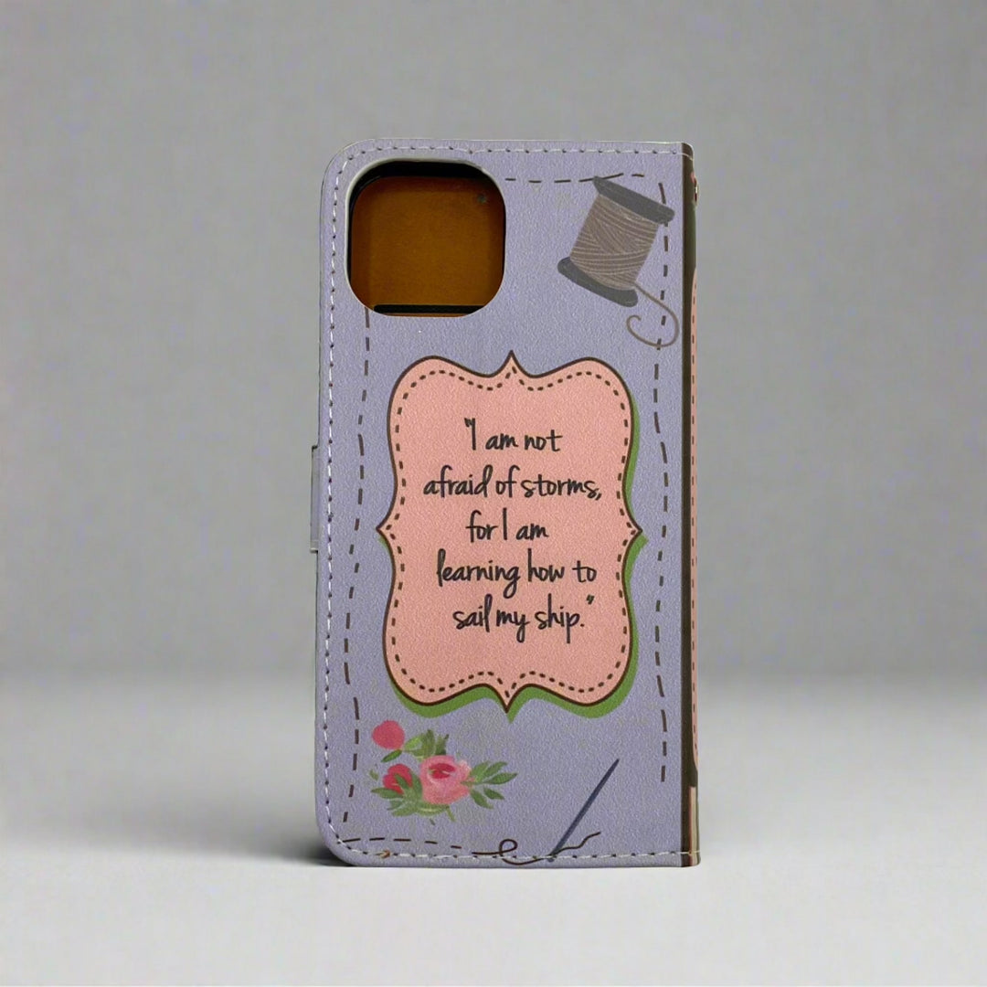 The back of a phone case inspired by Little Women by Louisa May Alcott.