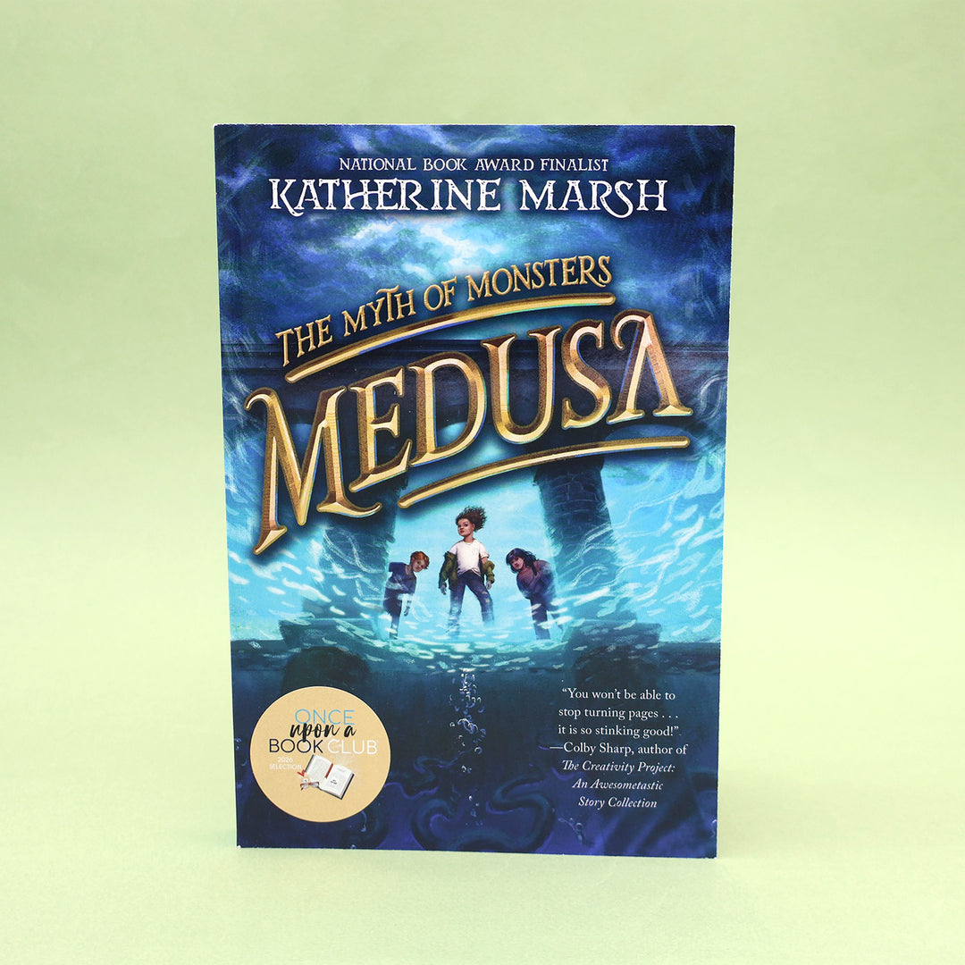 Book cover of 'The Myth of Monsters Medusa' by Katherine Marsh on a light green background