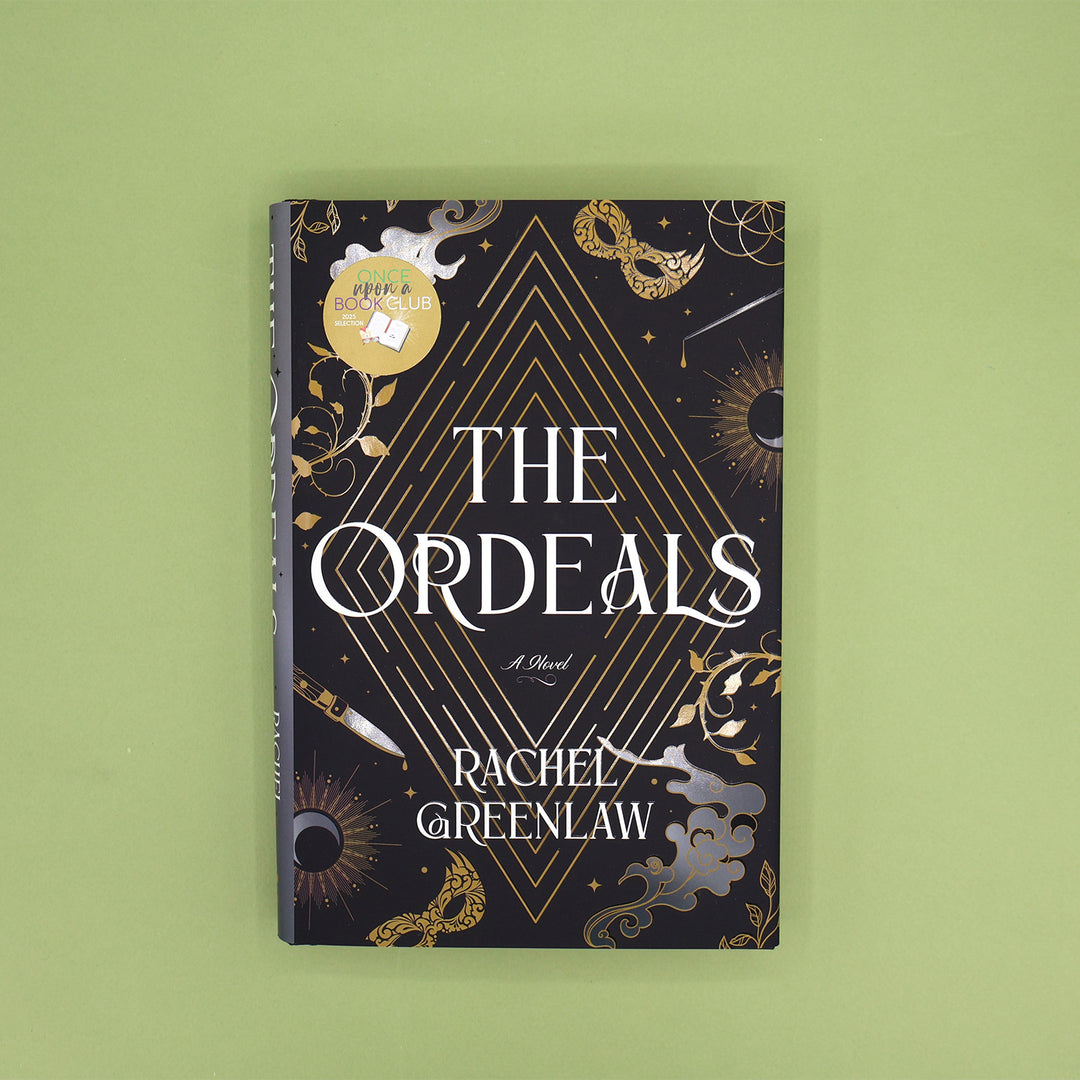 Book cover of 'The Ordeals' by Rachel Greenlaw on a green background