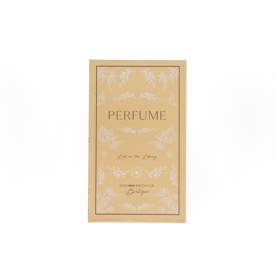 The perfume box for "Lost in the Library"