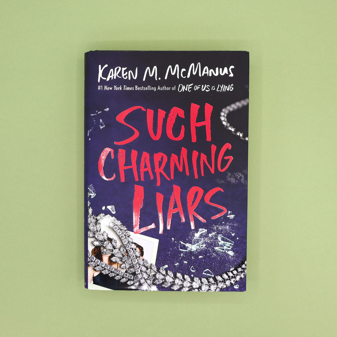 Book cover of 'Such Charming Liars' by Karen M. McManus on a green background