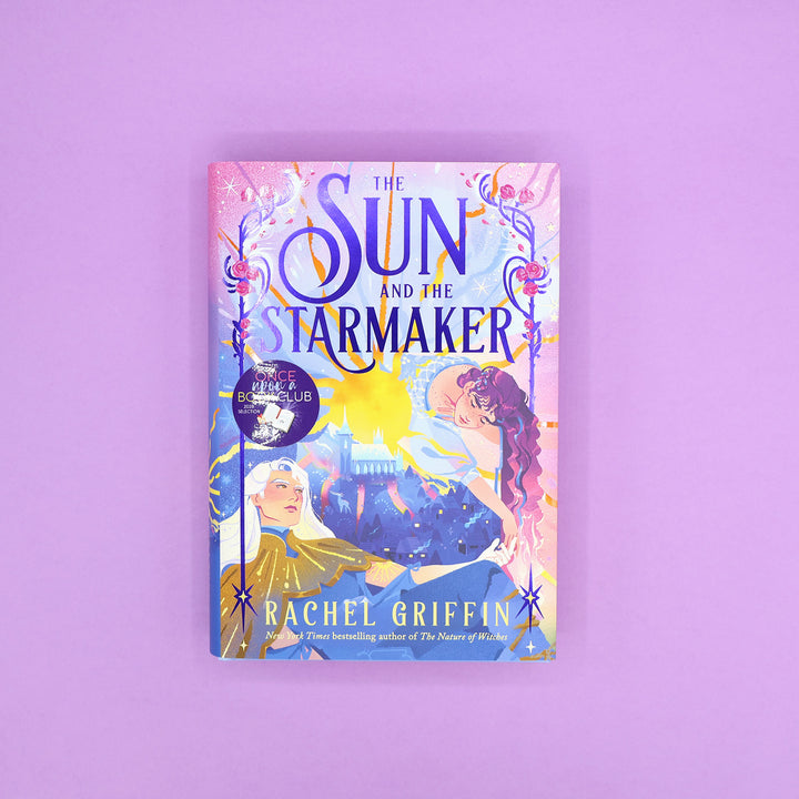 Book cover of 'The Sun and the Starmaker' by Rachel Griffin on a purple background