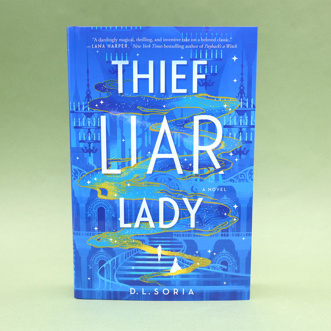 Book cover of 'Thief Liar Lady' by D.L. Soria on a gradient green background