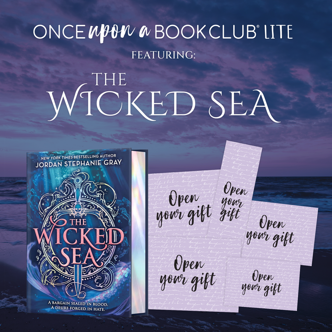 Promotional image for 'The Wicked Sea' by Jordan Stephanie Gray with book and gift envelopes against a beach backdrop.