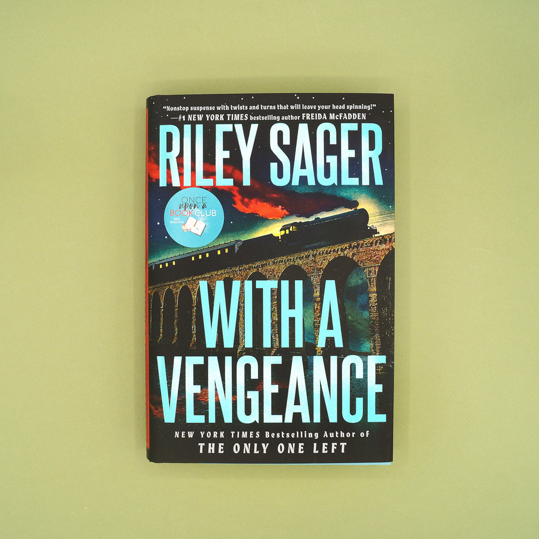 Book cover of 'With a Vengeance' by Riley Sager on a green background